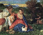 TIZIANO Vecellio Madonna with Rabbit painting